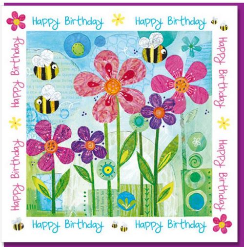 BIRTHDAY BEES GREETING CARD  