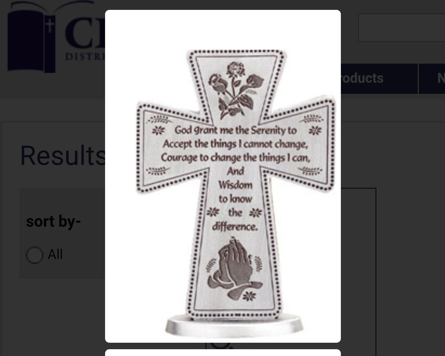 PEWTER CROSS SERENITY PRAYER