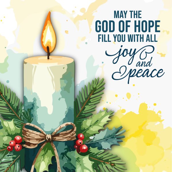 JOY AND PEACE CANDLE CHRISTMAS CARD PACK OF 10