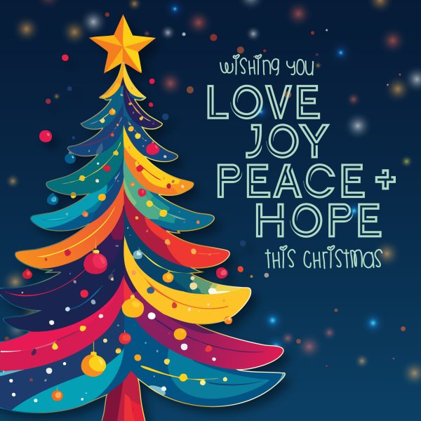 LOVE JOY PEACE CHRISTMAS CARD PACK OF 10 