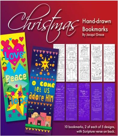 10 CHRISTMAS COLOURING BOOKMARKS