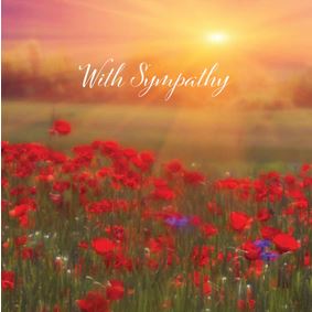 WITH SYMPATHY POPPY SUNRISE CARD