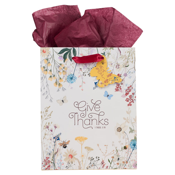 GIVE THANKS MEDIUM GIFT BAG