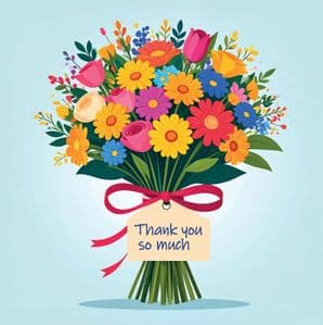 THANK YOU SO MUCH GREETINGS CARD