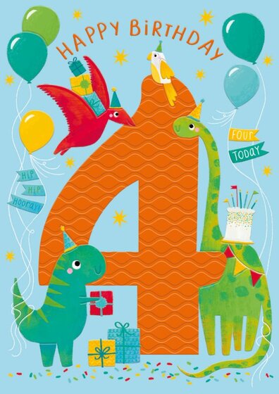 AGE 4 BOYS GREETINGS CARD