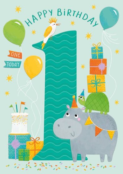 AGE 1 BOYS GREETINGS CARD 