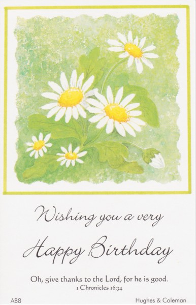 BIRTHDAY POSTCARD PACKET DAISIES PACK OF 12