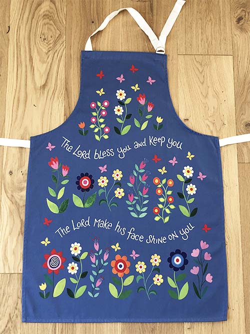 HANNAH DUNNETT APRON BLESS YOU AND KEEP YOU