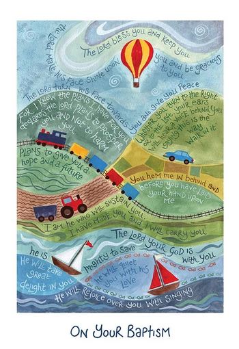 HANNAH DUNNETT BALLOON AND BOATS BAPTISM CARD