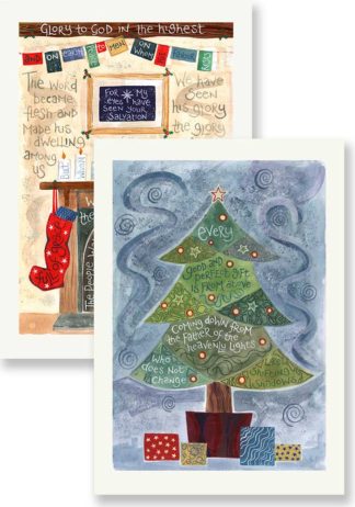 HANNAH DUNNETT GLORY TO GOD CHRISTMAS TREE CHRISTMAS CARDS