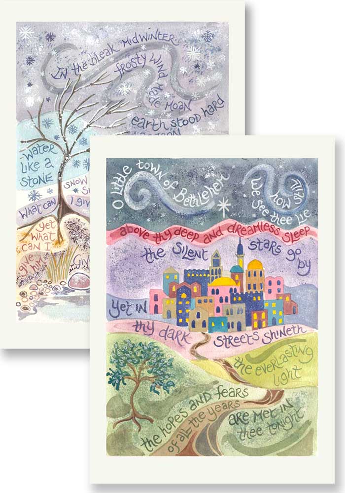 HANNAH DUNNETT IN THE BLEAK AND O LITTLE TOWN CHRISTMAS CARDS