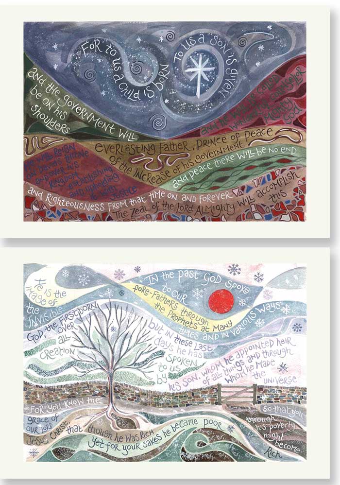 HANNAH DUNNETT NIGHT SKY WINTER SUN CHRISTMAS CARDS