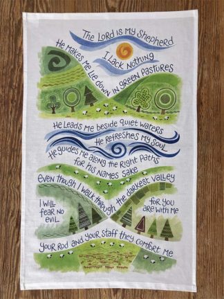 HANNAH DUNNETT TEA TOWEL THE LORD IS MY SHEPHERD