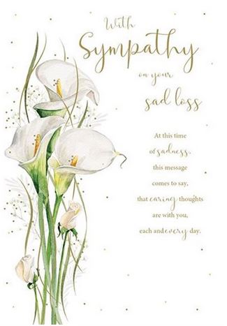 WITH SYMPATHY ON YOUR SAD LOSS GREETINGS CARD