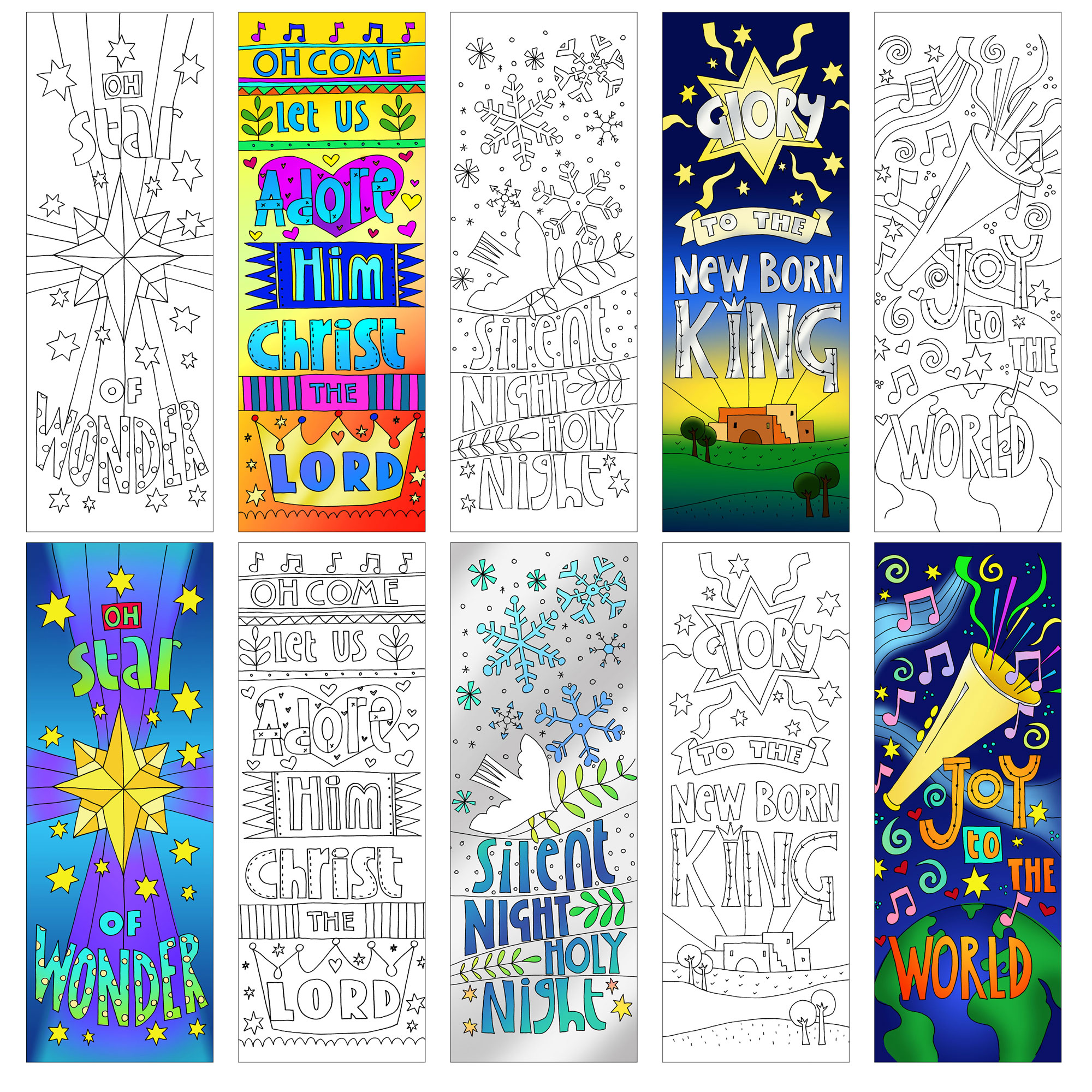 CHRISTMAS HAND DRAWN BOOKMARKS