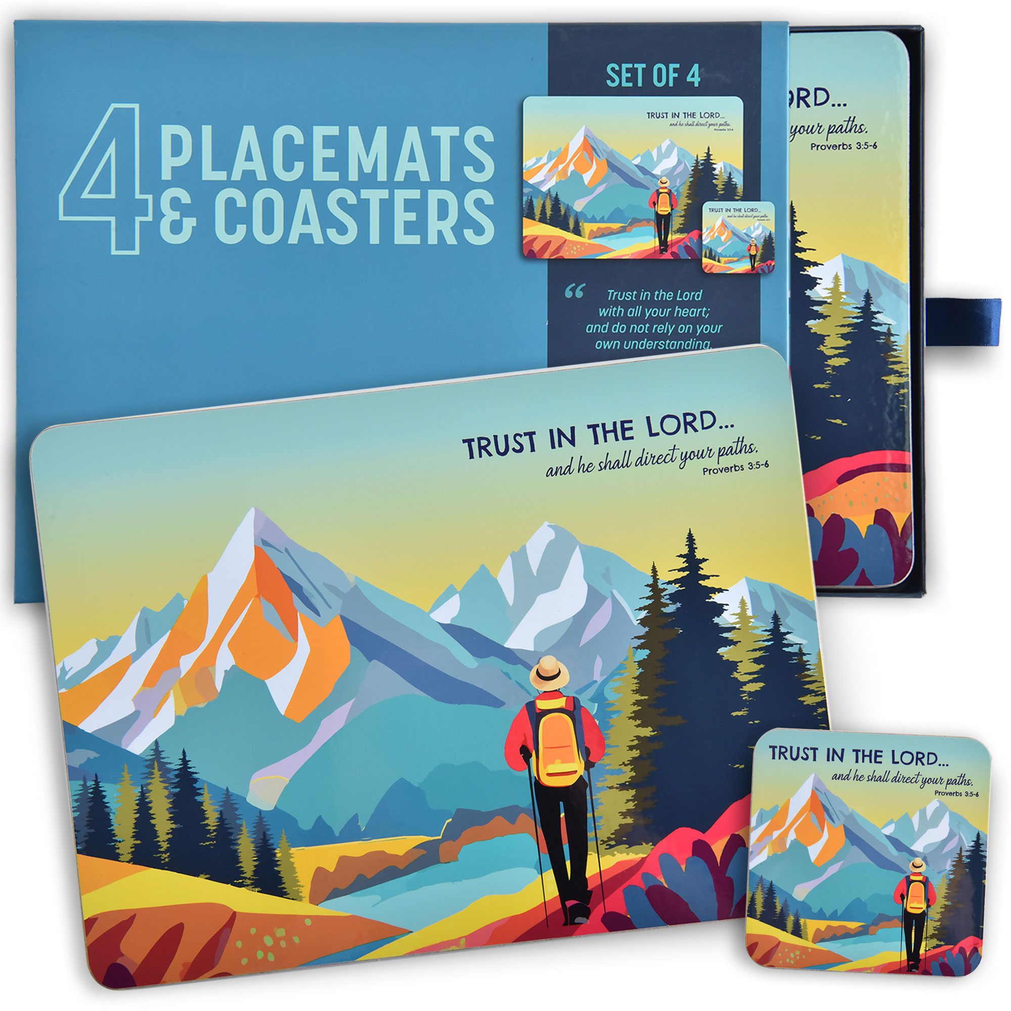 TRUST IN THE LORD PLACEMAT & COASTER SET