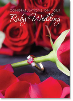 RUBY WEDDING ANNIVERSARY CARD