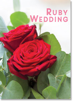 RUBY WEDDING ANNIVERSARY CARD