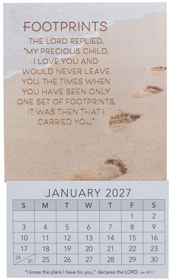 2027 FOOTPRINTS MINI MAGNETIC CALENDAR
