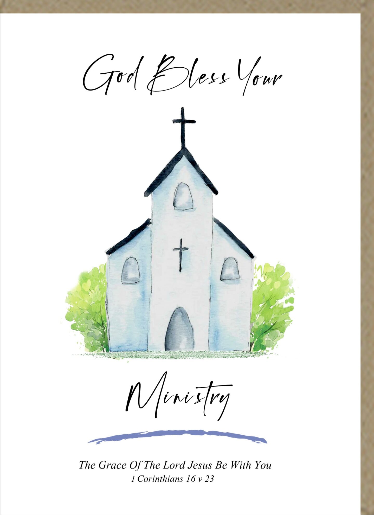 GOD BLESS YOUR MINISTRY GREETINGS CARD  