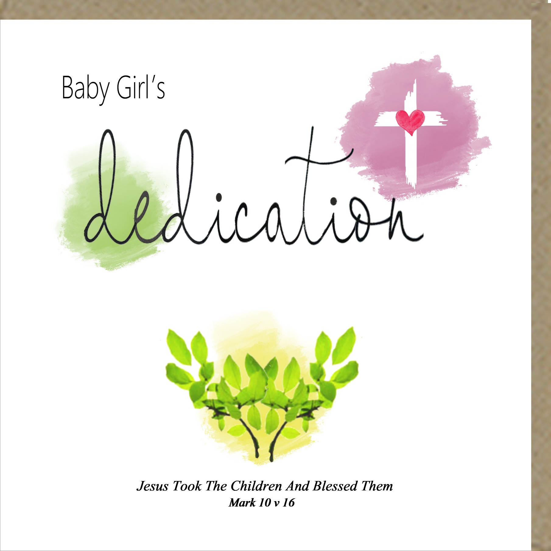 BABY GIRL DEDICATION GREETINGS CARD