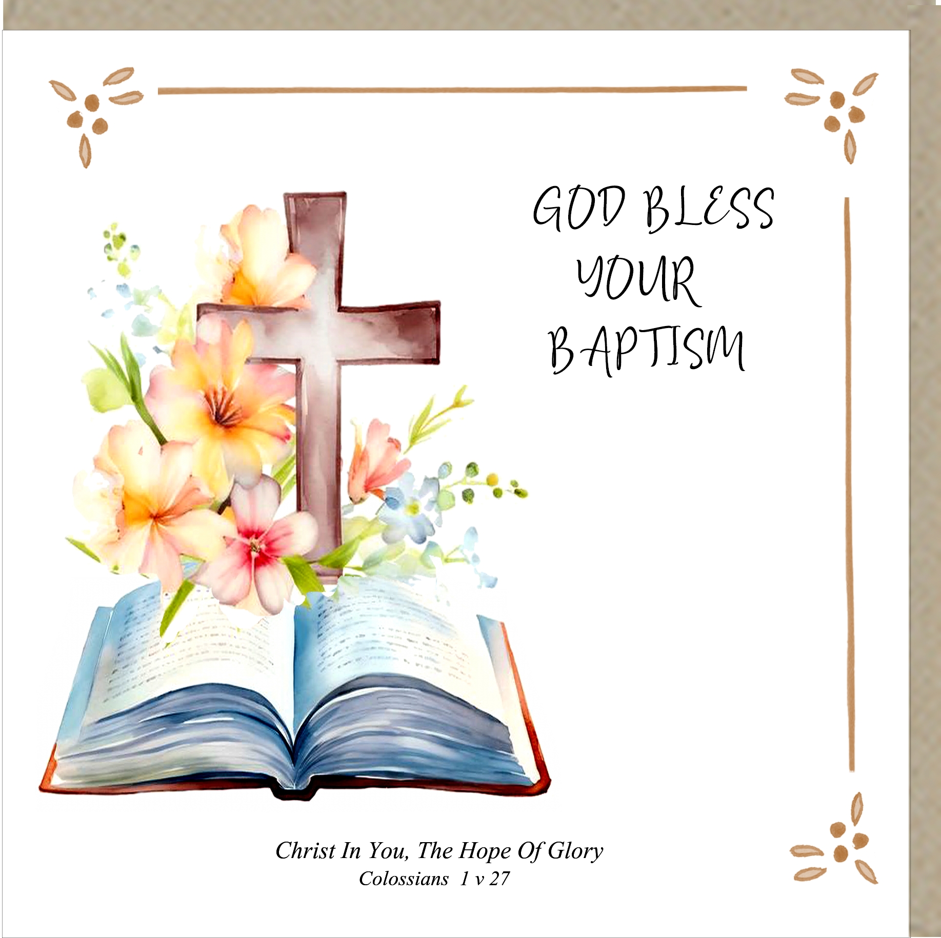 GOD BLESS YOUR BAPTISM CARD