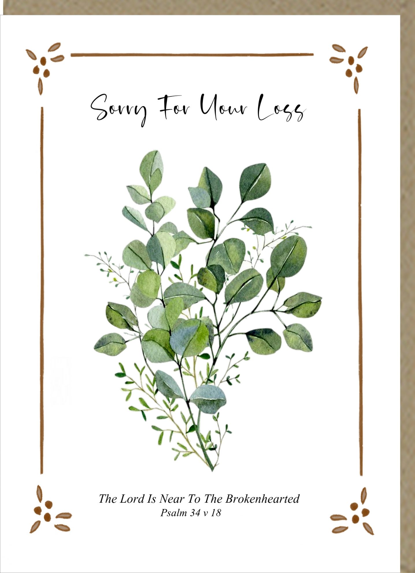 SORRY FOR YOUR LOSS GREETINGS CARD