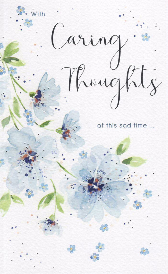 BLUE FLOWERS CARING THOUGHTS CARD