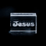 CRYSTAL GLASS BLOCK JESUS