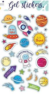 GEL STICKER SHEETS SPACE 