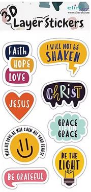 3D LAYERED STICKERS FAITH LOVE HOPE 