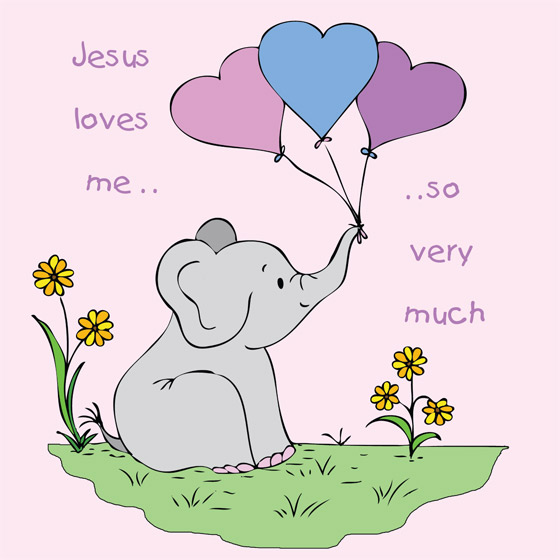 ELEPHANT: JESUS LOVES ME SO VERY MUCH PINK