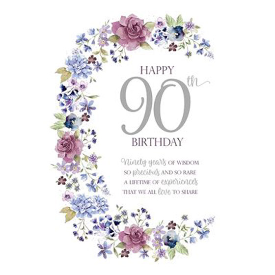 HAPPY BIRTHDAY 90 CARD