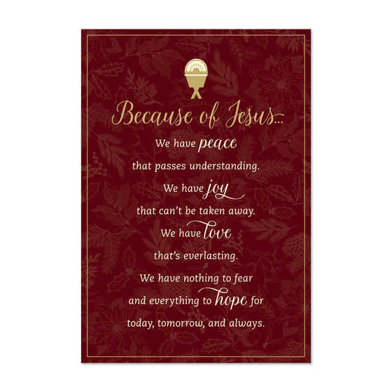 BECAUSE OF JESUS CHRISTMAS CARDS BOX OF 16