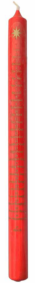 ADVENT CANDLE 12 x 1 RED STAR