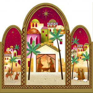 TRIPTYCH CHRISTMAS CARD PACK OF 10