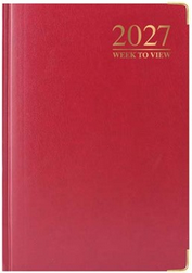 A5 WEEK TO VIEW DIARY 2027 RED