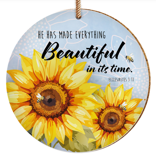 CERAMIC HANGING DECORATION SUNFLOWERS