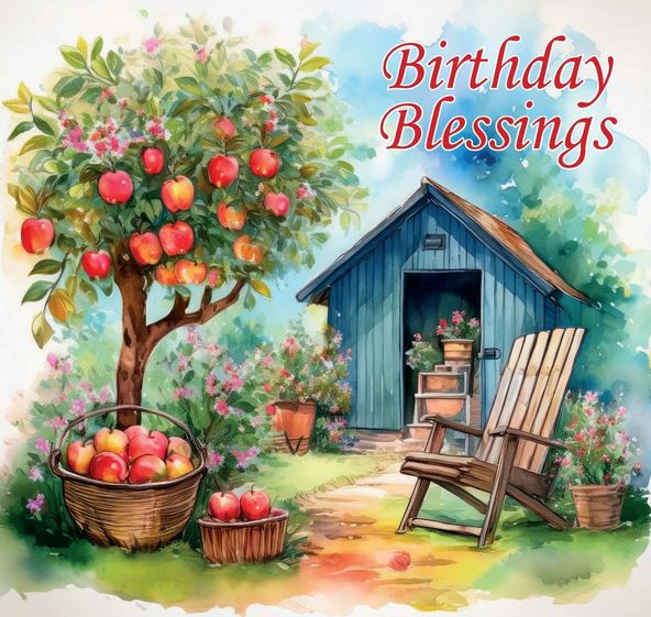BIRTHDAY BLESSINGS PEACEFUL GARDEN CARD