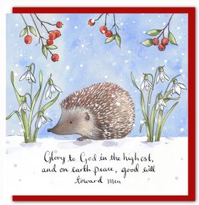 HEDGEHOG PACK OF 5 CHRISTMAS CARDS