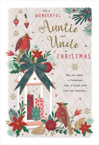 AUNTIE AND UNCLE CHRISTMAS CARD