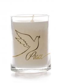 GLASS CANDLE PEACE DESIGN