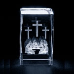 CRYSTAL GLASS BLOCK LAST SUPPER