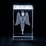 CRYSTAL GLASS BLOCK WALKING ANGEL