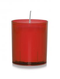 RED PLASTIC CASE VOTIVE CANDLE 24 HOUR