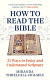 HOW TO READ THE BIBLE