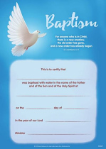 DOVE BAPTISM CERTIFICATE