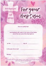 BAPTISM CERTIFICATE PINK