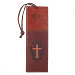 JOHN 3:16/CROSS BOOKMARK FAUX LEATHER