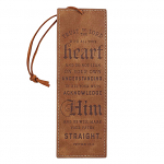 TRUST IN THE LORD BROWN BOOKMARK FAUX LEATHER